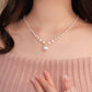 Vintage Elegant Zirkonia Imitation Pärlhalsband och Örhängen