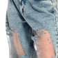 🌸NYHET HOT SALE🔥💥Jeans med tryck i vintage mesh och lapptäcke för kvinnor👖