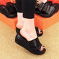 👑【35-43】👡Skimrande kilklackssandaler för kvinnor