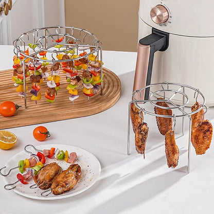 Rostfritt Stål Multifunktionellt Grillgaller-Set för Air Fryer