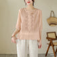 👚 50% RABATT NU! 🌿 Women's Thin Embroidery Breathable Cotton Linen Shirt – Lätt & Andningsbar – Perfekt för Sommar & Semester – Kortärmad & Rundhalsad ✨