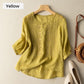 👚 50% RABATT NU! 🌿 Women's Thin Embroidery Breathable Cotton Linen Shirt – Lätt & Andningsbar – Perfekt för Sommar & Semester – Kortärmad & Rundhalsad ✨