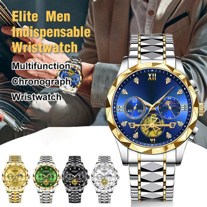 Luxury Design Dodecagon Quartz Titta på nya multifunktionella mäns armbandsur