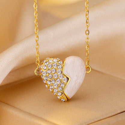 Premium Guld Diamant Magnetiskt Hjärta Halsband