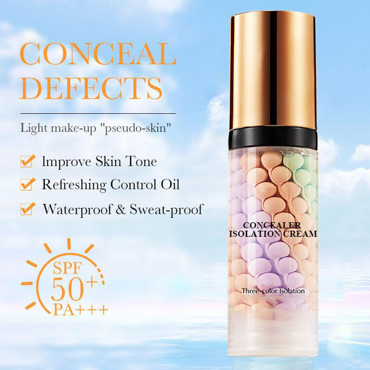 3-färgad Delikat Hydrering Ljusa Hudton Vattenfast Concealer Isoleringskräm