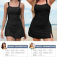 💥Sista dagen specialrea 49% RABATT🩱 Dam vintage magkontroll tvådelade tankini baddräkter