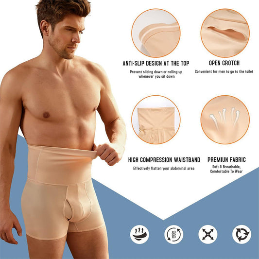 Herrshorts med hög midja och magkontroll