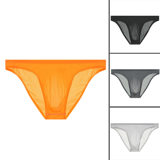 Ultratunna och halvgenomskinliga sexiga herrunderkläder med 3D-formad påse