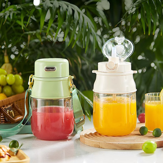 2-i-1 Elektrisk Blender-Vattenflaska med Avtagbart Sugrör