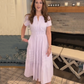 👗 Nyhet 50% RABATT 🎁 | Kortärmad V-ringad Långklänning – Flödande & Sommarchic