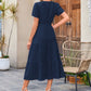 👗 Nyhet 50% RABATT 🎁 | Kortärmad V-ringad Långklänning – Flödande & Sommarchic