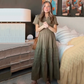 👗 Nyhet 50% RABATT 🎁 | Kortärmad V-ringad Långklänning – Flödande & Sommarchic