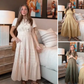 👗 Nyhet 50% RABATT 🎁 | Kortärmad V-ringad Långklänning – Flödande & Sommarchic