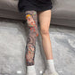 Stretchig Benärm med Tatueringstryck