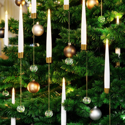 🎁Tidig julkampanj – 50 % rabatt🎄LED-ljus för julgranen med genomskinliga kristallkulor som krokar