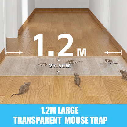 🐭 KÖP 1 FÅ 1 GRATIS! ✨ 1.2 m Stor Transparent Musfälla - Giftfri Klibbyta med Återanvändbar Yta för Effektiv Skadedjursbekämpning 🚫🧀