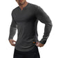 V-ringad långärmad T-shirt i ribbat tyg för träning, fitness och sport