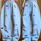 👖Broderade baggy joggingbyxor med dragsko och valmönster🐕‍🦺🚀Fri frakt