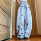 👖Broderade baggy joggingbyxor med dragsko och valmönster🐕‍🦺🚀Fri frakt