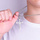 ✝️ 50 % RABATT ✨ Korshalsband – Silverfärgat, elegant och tidlöst – Perfekt för en andlig eller elegant vardagslook – lätt, diskret och glänsande 💫🕊️💛