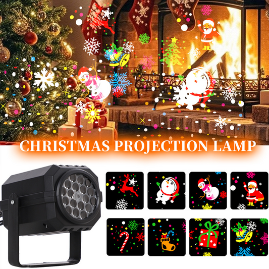 🎄 50% REA NU! 🔥 Roterande LED-julprojektor - 8 Festliga Mönster & Vattentät, Perfekt för Julpynt Utomhus ✨