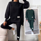 👚 50% RABATT NU! ✨ Avslappnat Set med Sweatshirt och Leggings för Kvinnor