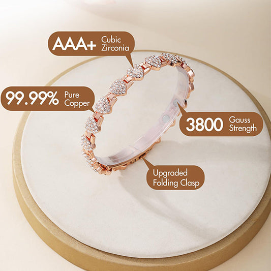 Kvinnors Bländande Hjärtformade Magnetiskt Koppararmband