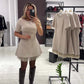 💥Kvinnors glittrande miniklänning med spetsar och korta ärmar | Elegant och glittrande