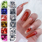 12-färgade fyrkantiga glitter nagelpaljetter