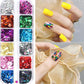 12-färgade fyrkantiga glitter nagelpaljetter