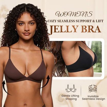 Trådlös bralette med geléstöd – sömlös & bekväm i djup V-ringning 👙✨