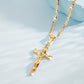 ✝️ 50% RABATT! ✨ Guldkrucifixhalsband – Detaljerat INRI-motiv, justerbar figarokedja och glittrande finish 💛