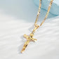✝️ 50% RABATT! ✨ Guldkrucifixhalsband – Detaljerat INRI-motiv, justerbar figarokedja och glittrande finish 💛