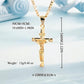 ✝️ 50% RABATT! ✨ Guldkrucifixhalsband – Detaljerat INRI-motiv, justerbar figarokedja och glittrande finish 💛