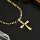 ✝️ 50% RABATT! ✨ Guldkrucifixhalsband – Detaljerat INRI-motiv, justerbar figarokedja och glittrande finish 💛