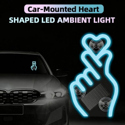 🚗 KÖP 2, FÅ 1 GRATIS! 💖 Solcellsdriven Hjärtformad LED-Bilbelysning – Dekorativ, Lätt att Montera & Automatisk Tändning/Släckning ✨