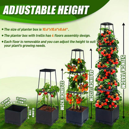 🌱🪴Trädgårdshöjdgårdsplanteringslådor med stödgård