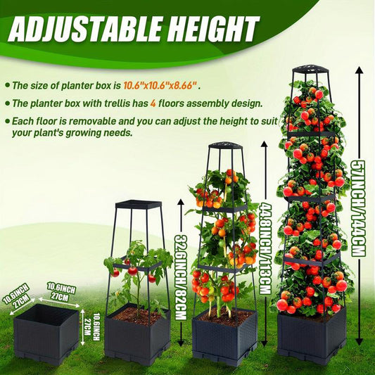 🌱🪴Trädgårdshöjdgårdsplanteringslådor med stödgård