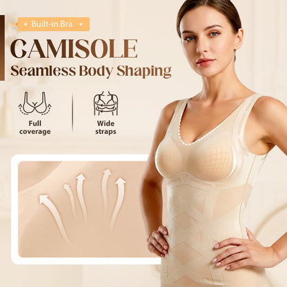 📢📢🔥50 % RABATT !! ✨Sömlös kroppsformande camisole med inbyggd behå