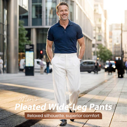 👖 50% RABATT! ✨ Casual Plisserade Byxor med Vida Ben för Herr – Bekväm Passform, Modern Stil & Mångsidig För Vardagsbruk 🏠