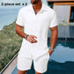 Herrset med Jacquardskjorta och Shorts