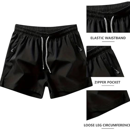 Snabbtorkande träningsshorts för herr med dragkedjefickor