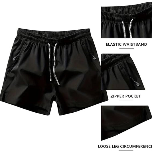 Snabbtorkande träningsshorts för herr med dragkedjefickor