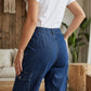 👖 50% RABATT! ✨ Högmidjade stretchiga joggingbyxor i denim – Smidig denim, Höftformande & Avslappnad passform 💙
