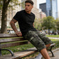 Herr Camouflage Cargo-Shorts med Flera Fickor