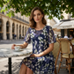 🌸 50% RABATT ✨👗 Kortärmad A-linje Festklänning – Blommönster & Dubbel Chiffong👗💙