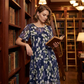 🌸 50% RABATT ✨👗 Kortärmad A-linje Festklänning – Blommönster & Dubbel Chiffong👗💙