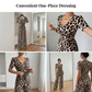 👗 50% RABATT! 🐆 Jumpsuit med Leopardmönster, V-ringning & Vida Ben – Elegant, Figursydd & Perfekt För En Trendig Look 🌸