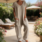 Oversize Jumpsuit med V-ringning – Mjuk, Smickrande och Trendig