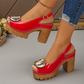 👡 50% RABATT! ✨ Elegant Peep-Toe Spänne Hälade Sandaler – Stilren Design, Bekväm Klack & Perfekt För Speciella Tillfällen 🌸